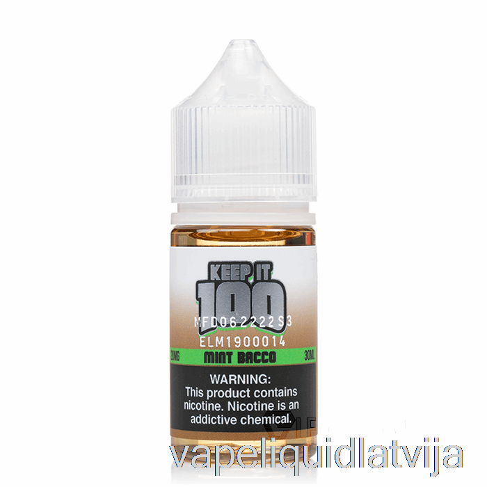 Piparmētru Bakkas Sāļi - Paturiet To 100 - 30 Ml 30 Mg Vape šķidruma